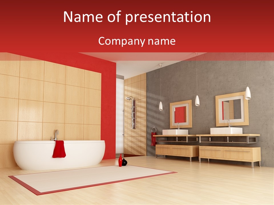 Wood Sink Shower PowerPoint Template