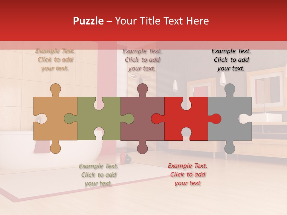 Wood Sink Shower PowerPoint Template