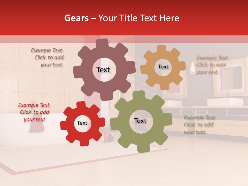 Wood Sink Shower PowerPoint Template