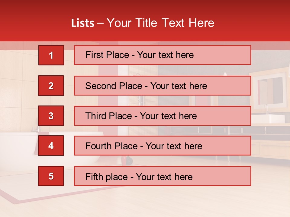 Wood Sink Shower PowerPoint Template