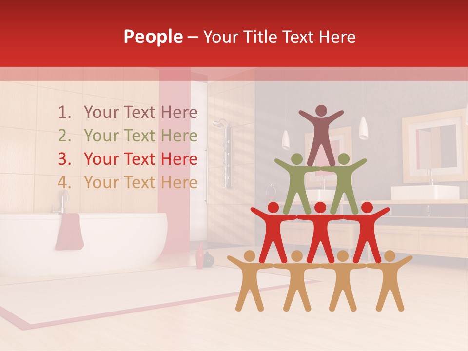 Wood Sink Shower PowerPoint Template