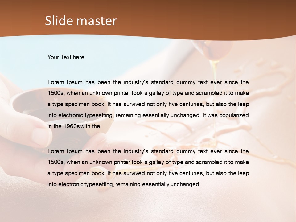 A Woman Getting Honey From A Jar On Her Back PowerPoint Template