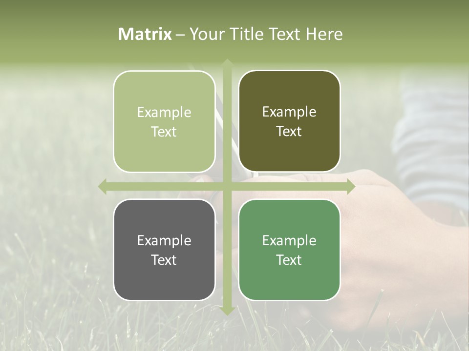 A Person Using A Cell Phone In The Grass PowerPoint Template
