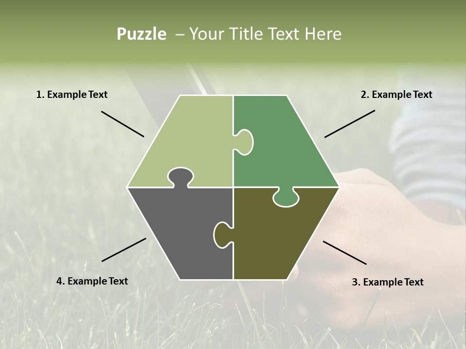A Person Using A Cell Phone In The Grass PowerPoint Template