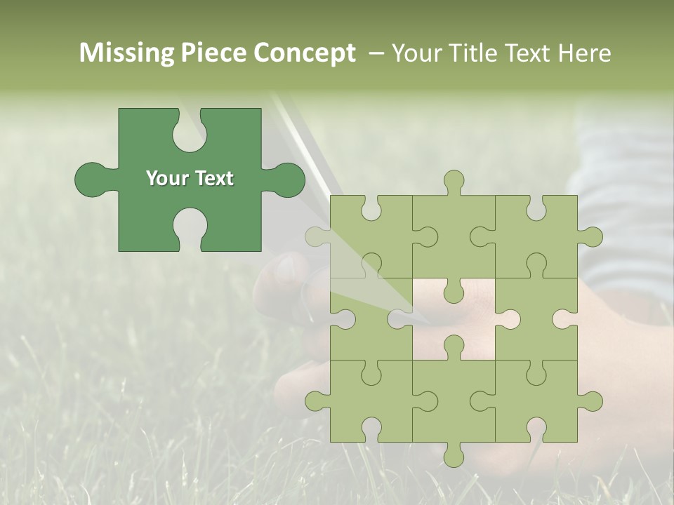 A Person Using A Cell Phone In The Grass PowerPoint Template