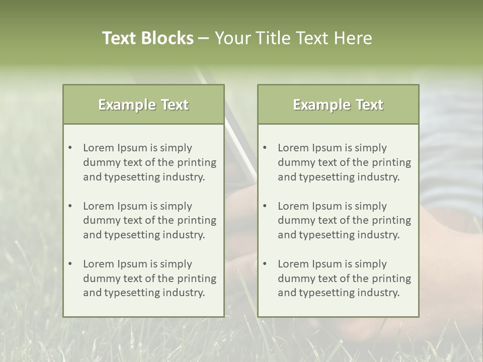 A Person Using A Cell Phone In The Grass PowerPoint Template