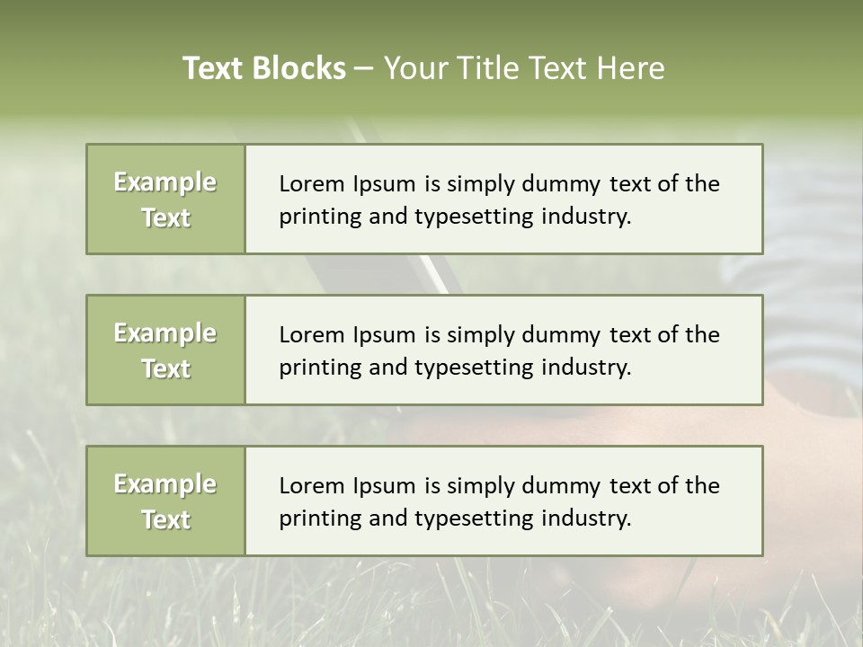 A Person Using A Cell Phone In The Grass PowerPoint Template