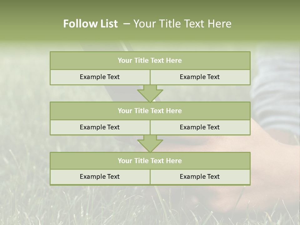 A Person Using A Cell Phone In The Grass PowerPoint Template