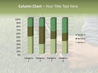 A Person Using A Cell Phone In The Grass PowerPoint Template