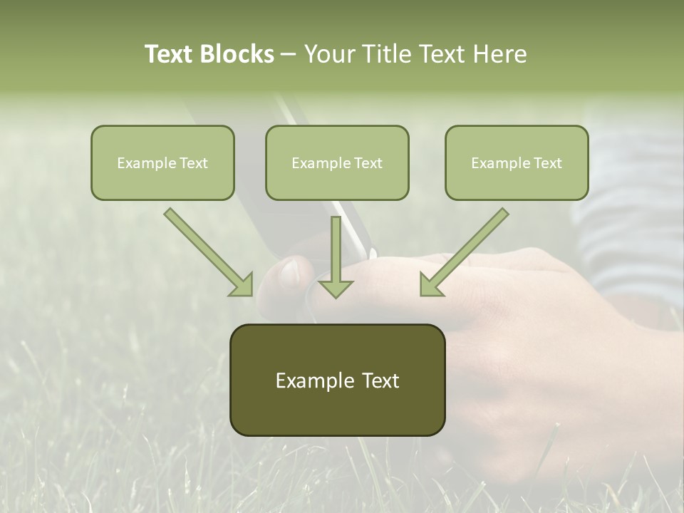 A Person Using A Cell Phone In The Grass PowerPoint Template