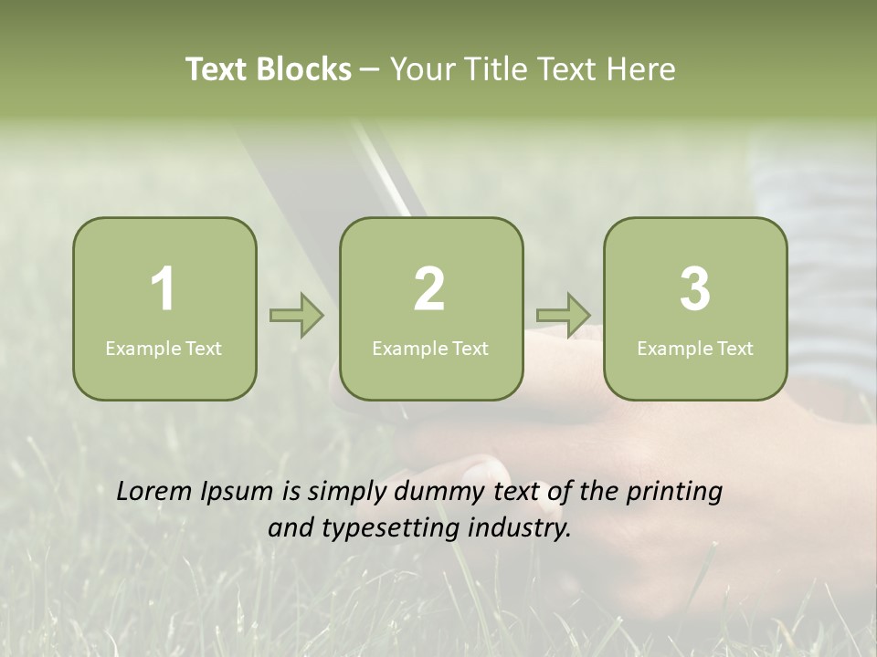A Person Using A Cell Phone In The Grass PowerPoint Template