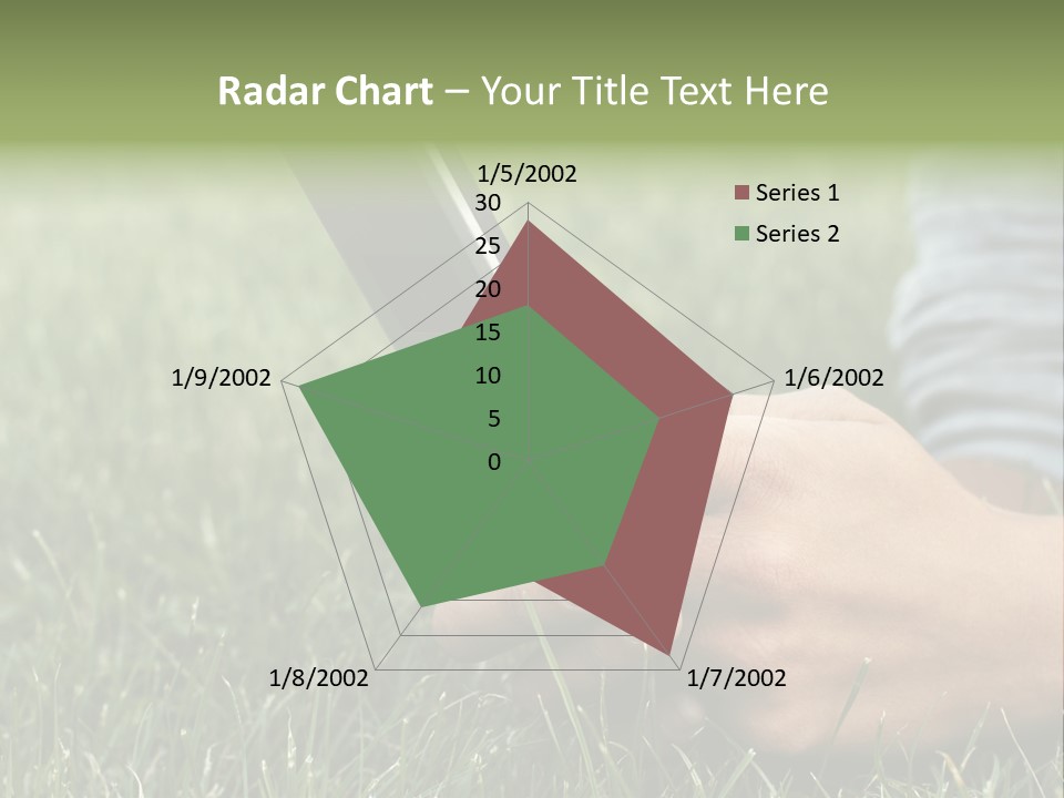 A Person Using A Cell Phone In The Grass PowerPoint Template