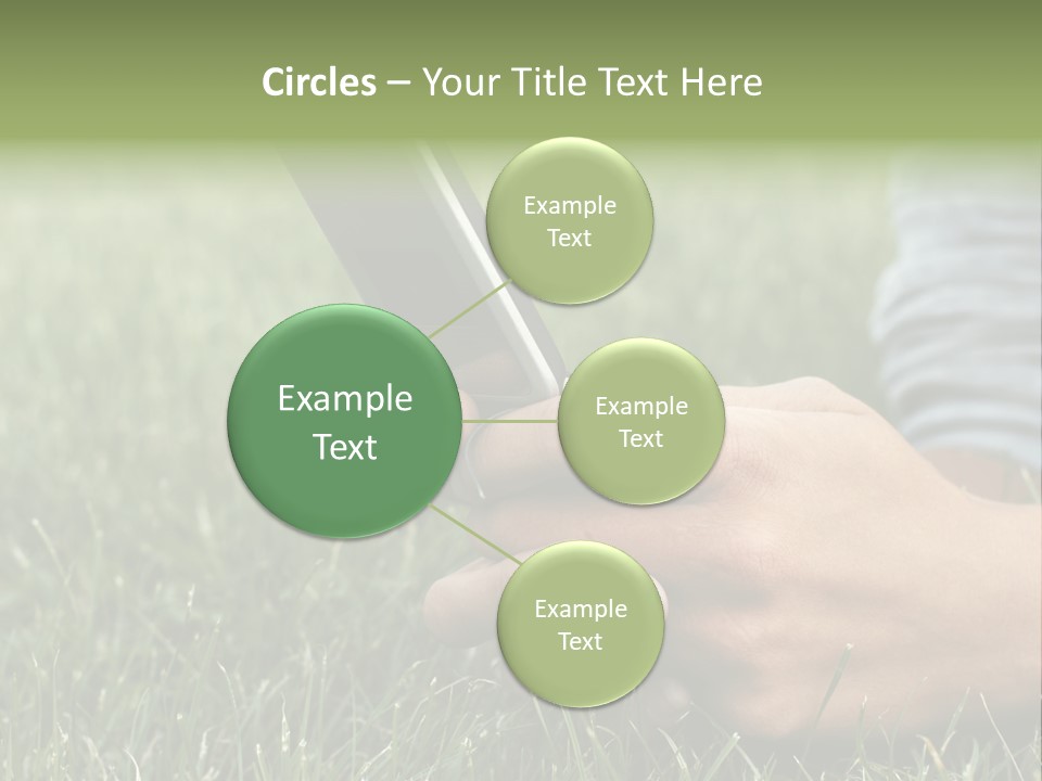 A Person Using A Cell Phone In The Grass PowerPoint Template