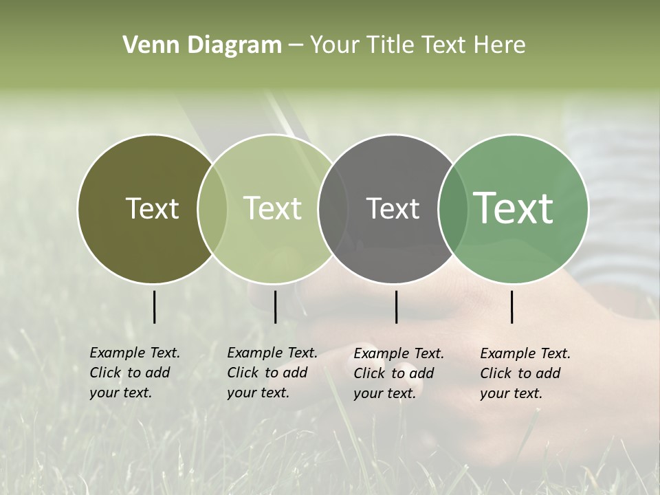 A Person Using A Cell Phone In The Grass PowerPoint Template