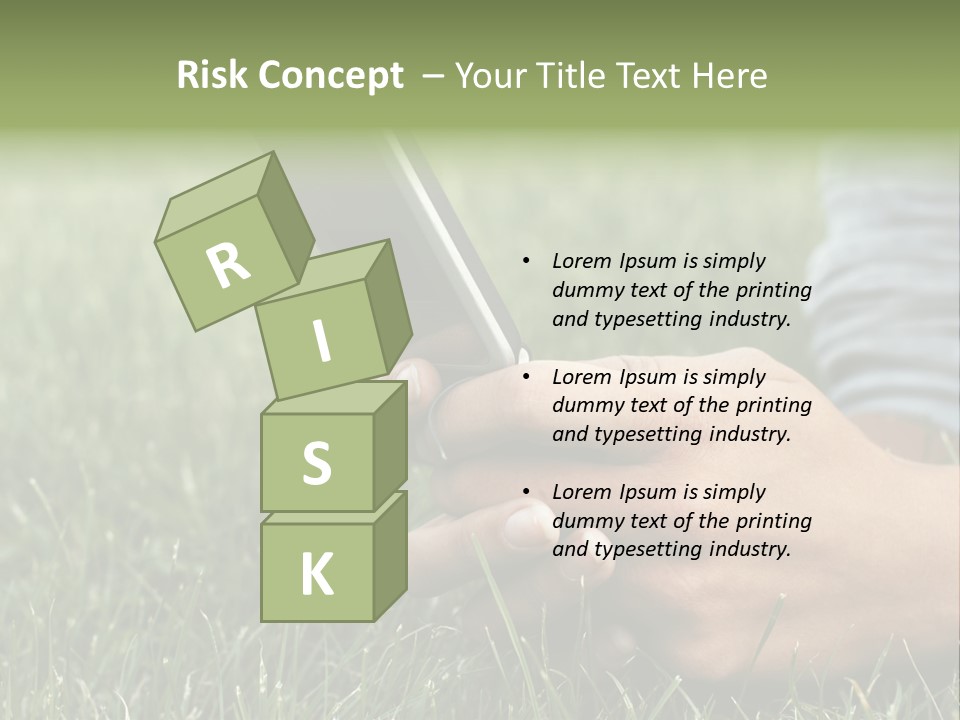 A Person Using A Cell Phone In The Grass PowerPoint Template