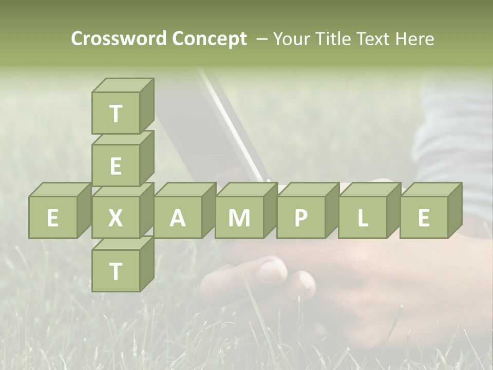 A Person Using A Cell Phone In The Grass PowerPoint Template