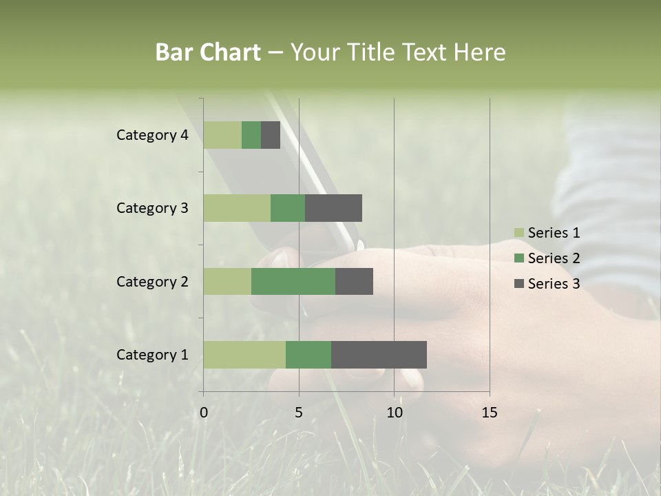 A Person Using A Cell Phone In The Grass PowerPoint Template