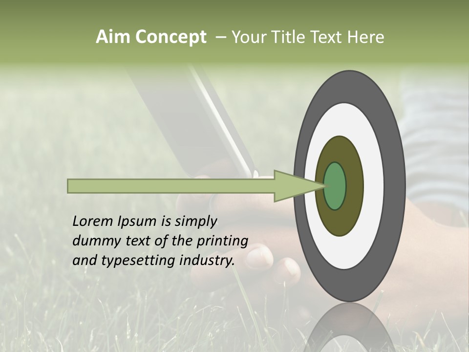 A Person Using A Cell Phone In The Grass PowerPoint Template