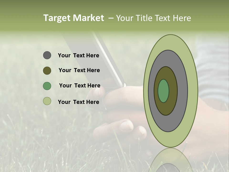 A Person Using A Cell Phone In The Grass PowerPoint Template