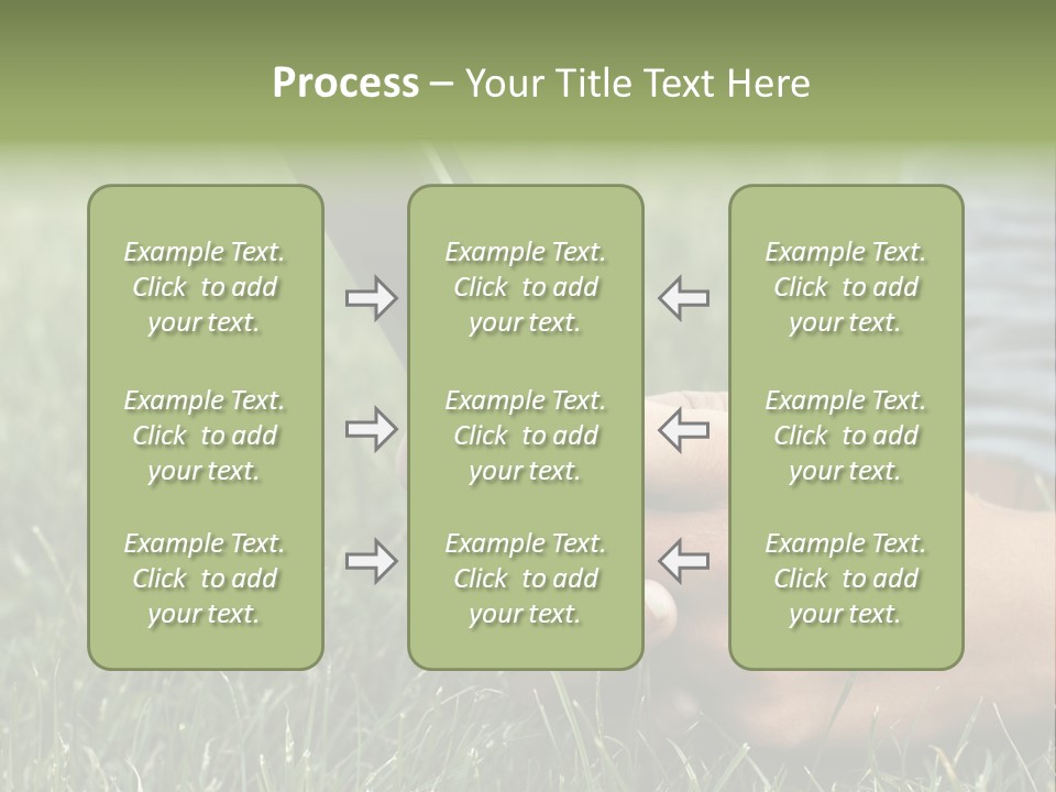 A Person Using A Cell Phone In The Grass PowerPoint Template