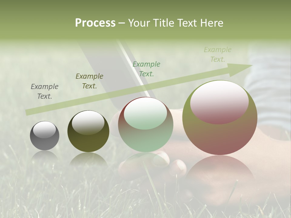 A Person Using A Cell Phone In The Grass PowerPoint Template