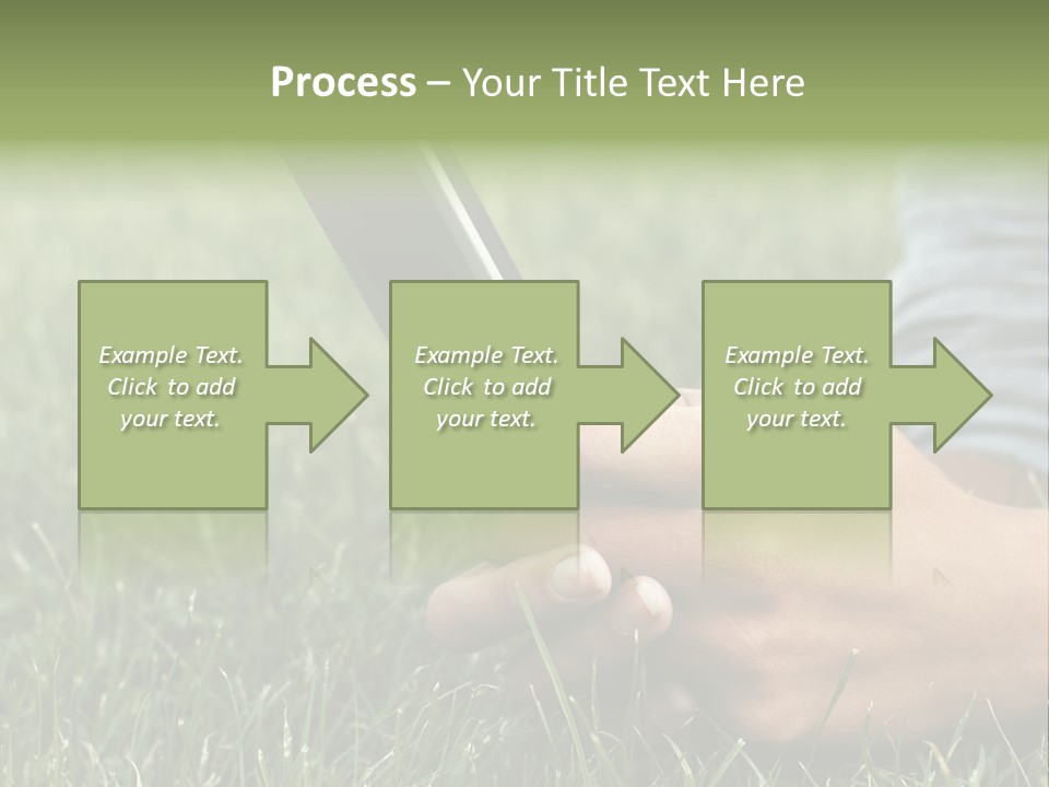 A Person Using A Cell Phone In The Grass PowerPoint Template