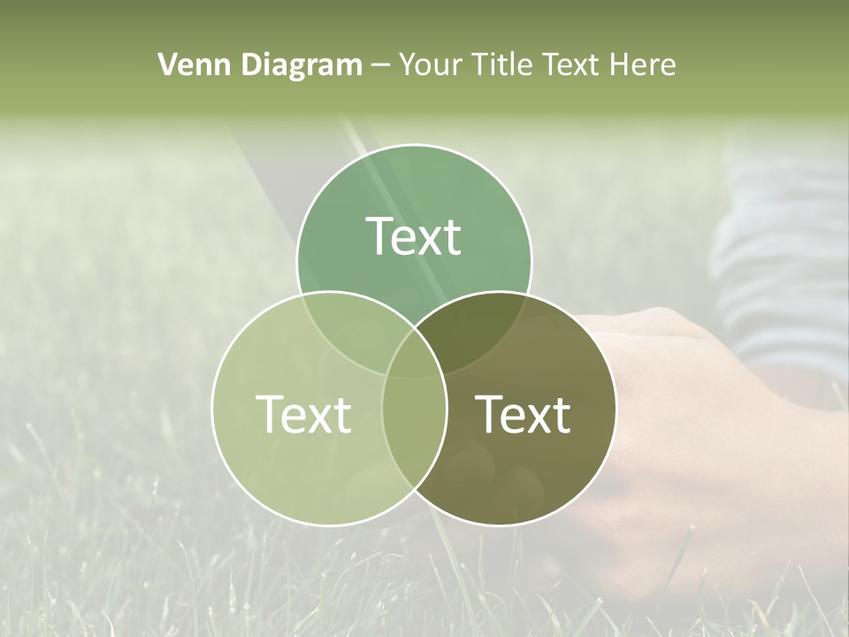 A Person Using A Cell Phone In The Grass PowerPoint Template