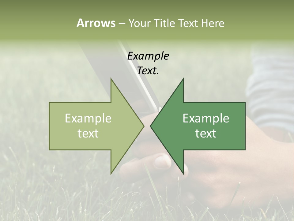 A Person Using A Cell Phone In The Grass PowerPoint Template