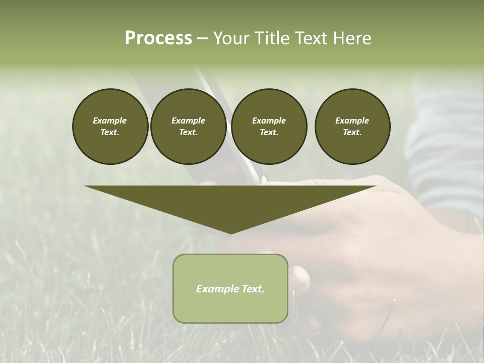 A Person Using A Cell Phone In The Grass PowerPoint Template