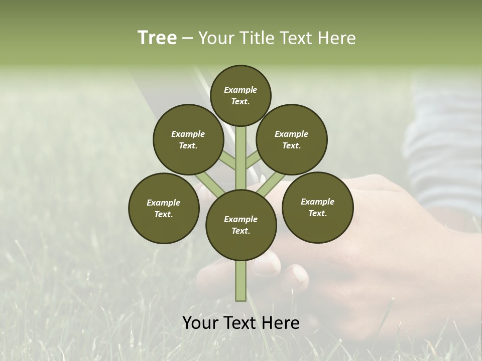 A Person Using A Cell Phone In The Grass PowerPoint Template