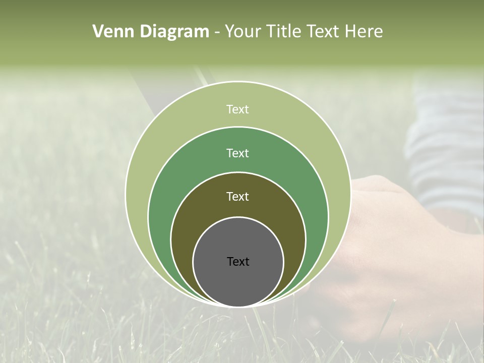 A Person Using A Cell Phone In The Grass PowerPoint Template