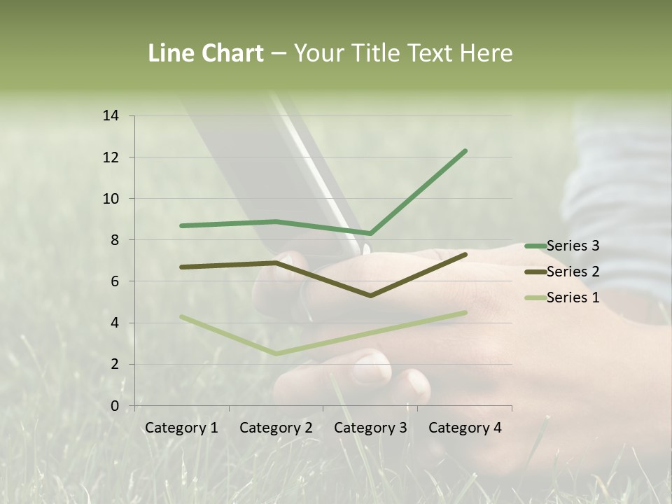 A Person Using A Cell Phone In The Grass PowerPoint Template
