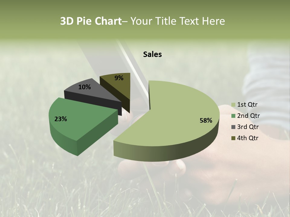 A Person Using A Cell Phone In The Grass PowerPoint Template