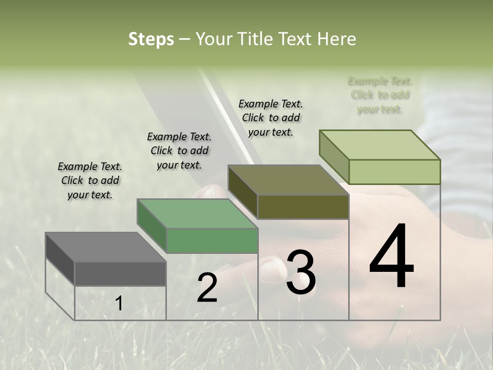A Person Using A Cell Phone In The Grass PowerPoint Template