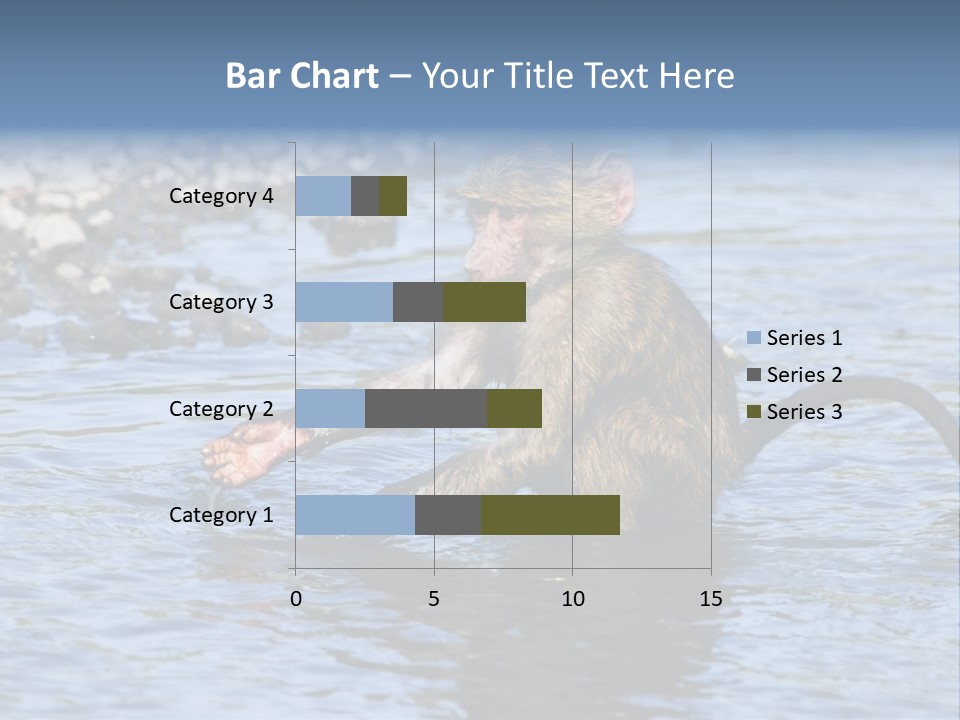 A Monkey Sitting In A Body Of Water PowerPoint Template