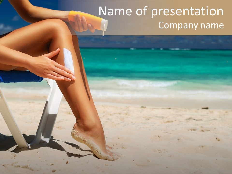 Legs Beauty Suncare PowerPoint Template