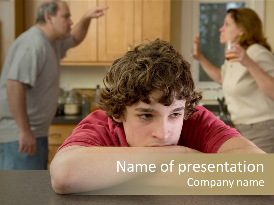 Crying Boy Lonely PowerPoint Template