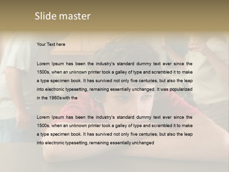 Crying Boy Lonely PowerPoint Template