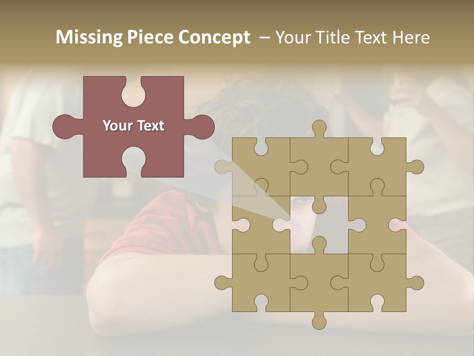 Crying Boy Lonely PowerPoint Template