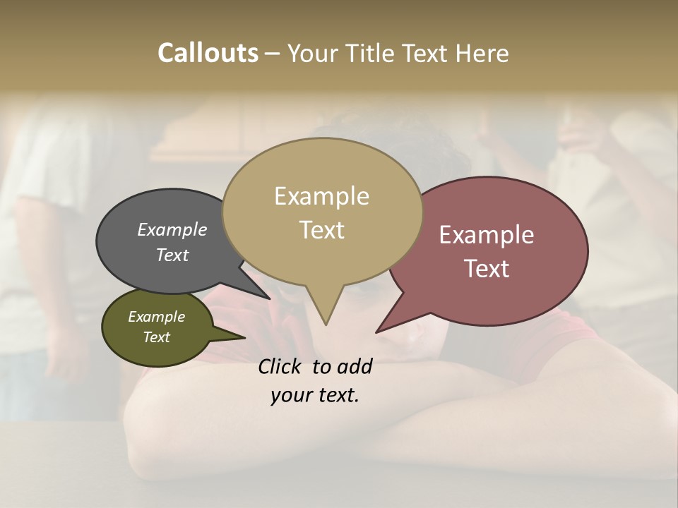 Crying Boy Lonely PowerPoint Template