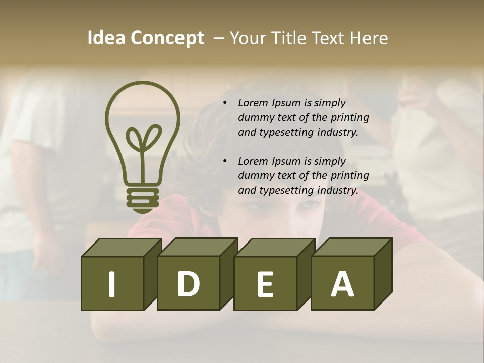 Crying Boy Lonely PowerPoint Template