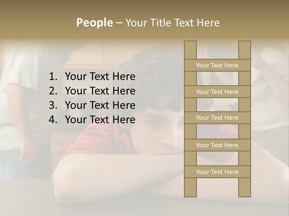 Crying Boy Lonely PowerPoint Template