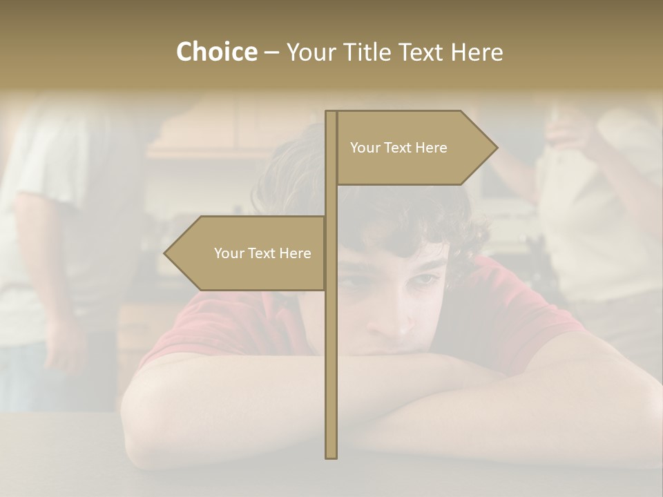 Crying Boy Lonely PowerPoint Template