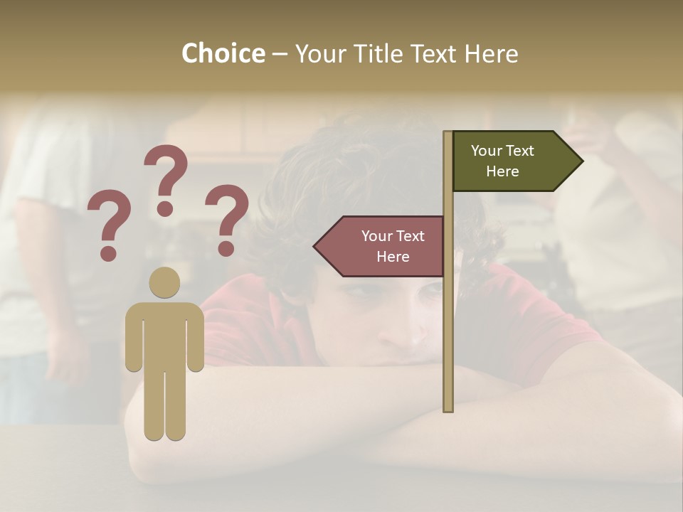 Crying Boy Lonely PowerPoint Template