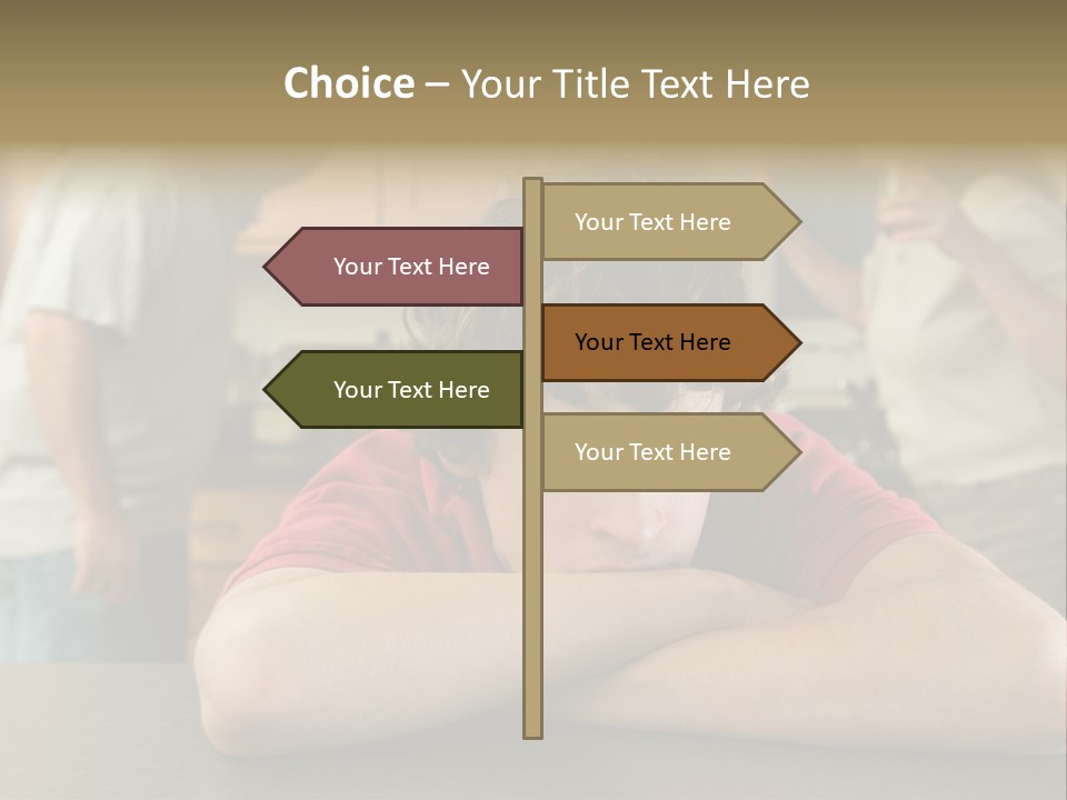 Crying Boy Lonely PowerPoint Template