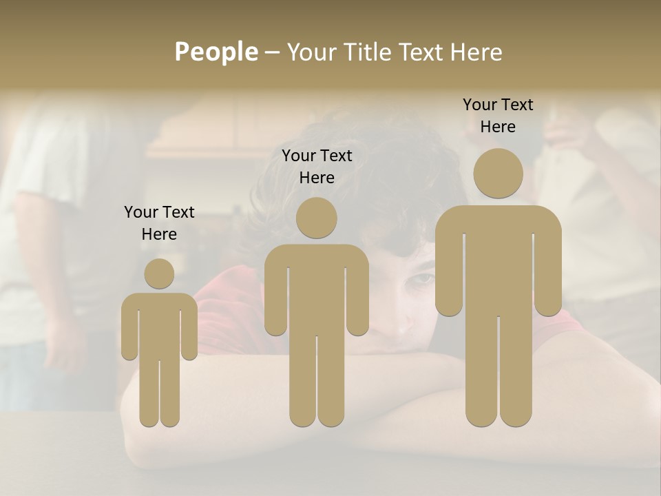 Crying Boy Lonely PowerPoint Template