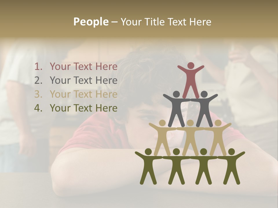 Crying Boy Lonely PowerPoint Template