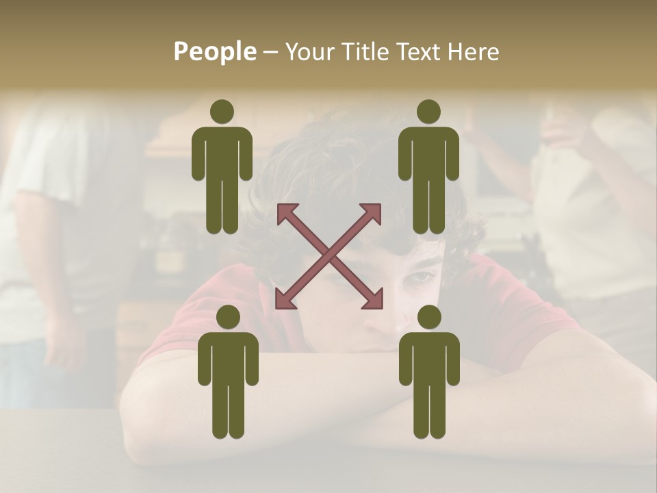 Crying Boy Lonely PowerPoint Template