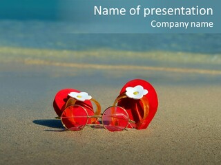 Big Island Glasses Red PowerPoint Template