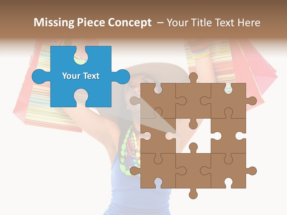 Bags Girl Paper PowerPoint Template